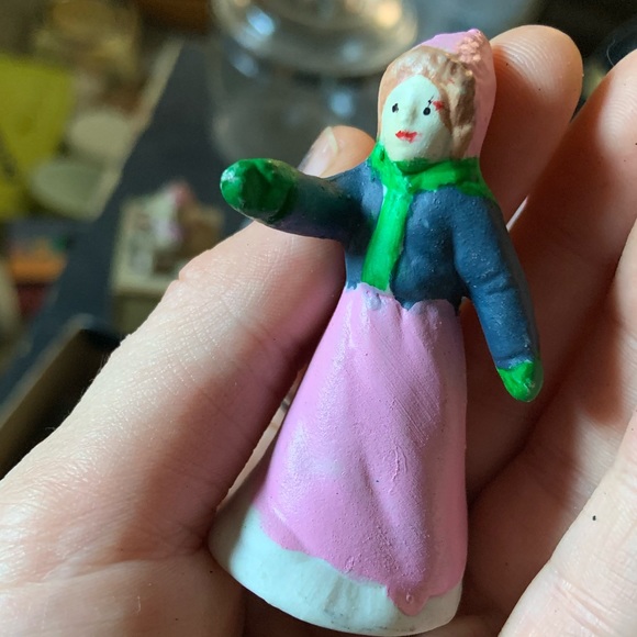 Vintage 7pc porcelain light village - Picture 4 of 10